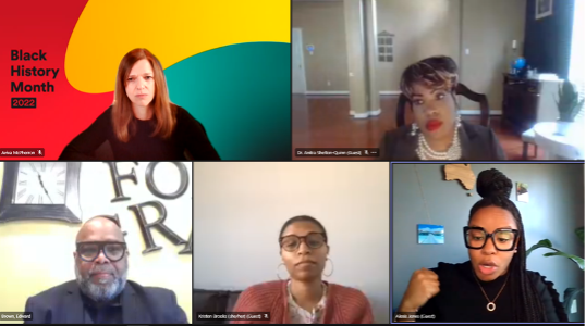Screenshot from illuminate event: A conversation on mental health in the Black community